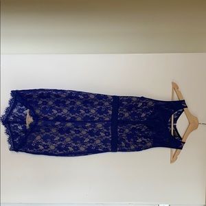 Blue lace cocktail dress